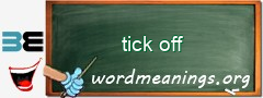 WordMeaning blackboard for tick off